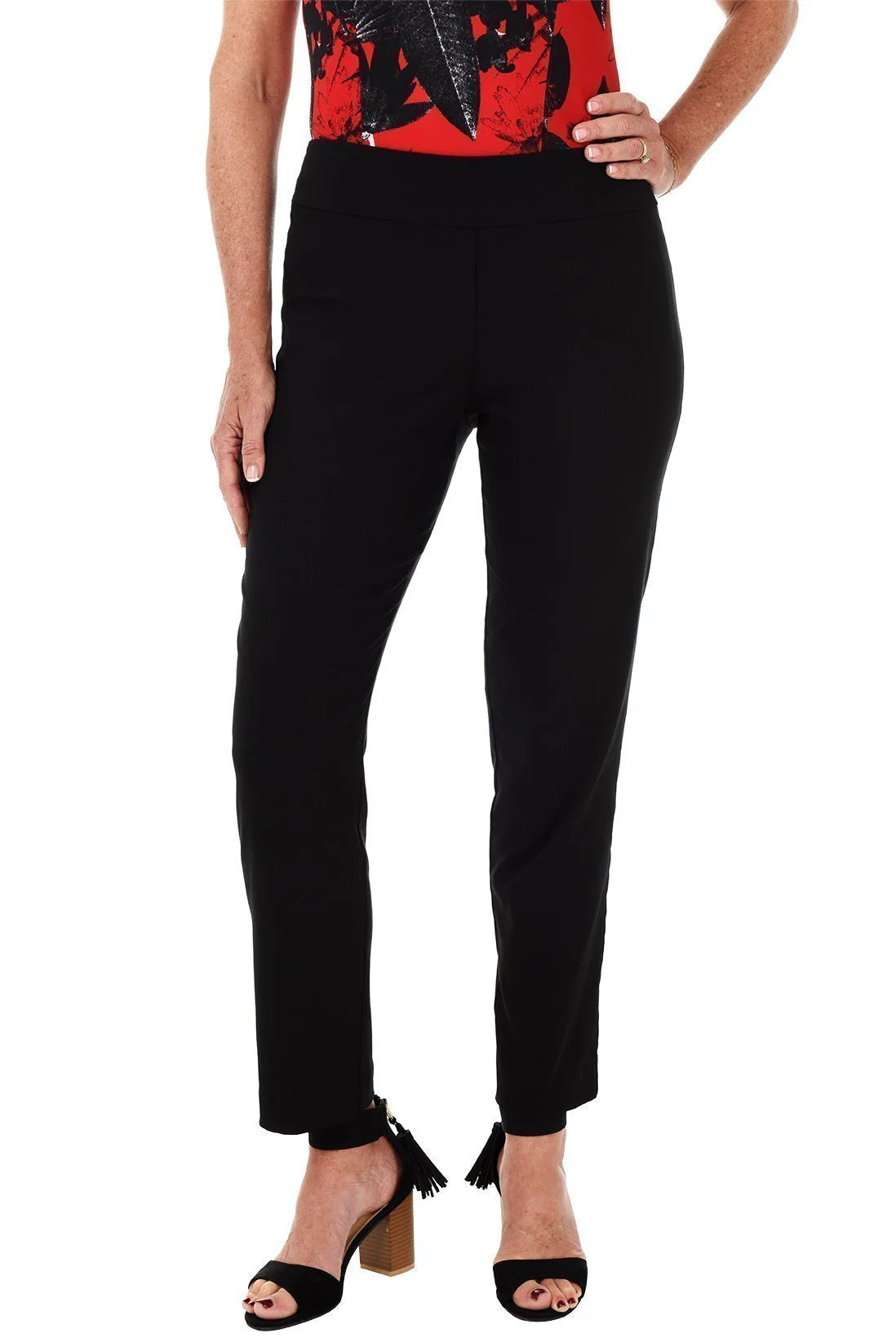 KRAZY LARRY Classic Pull-On Ankle Pant - Black