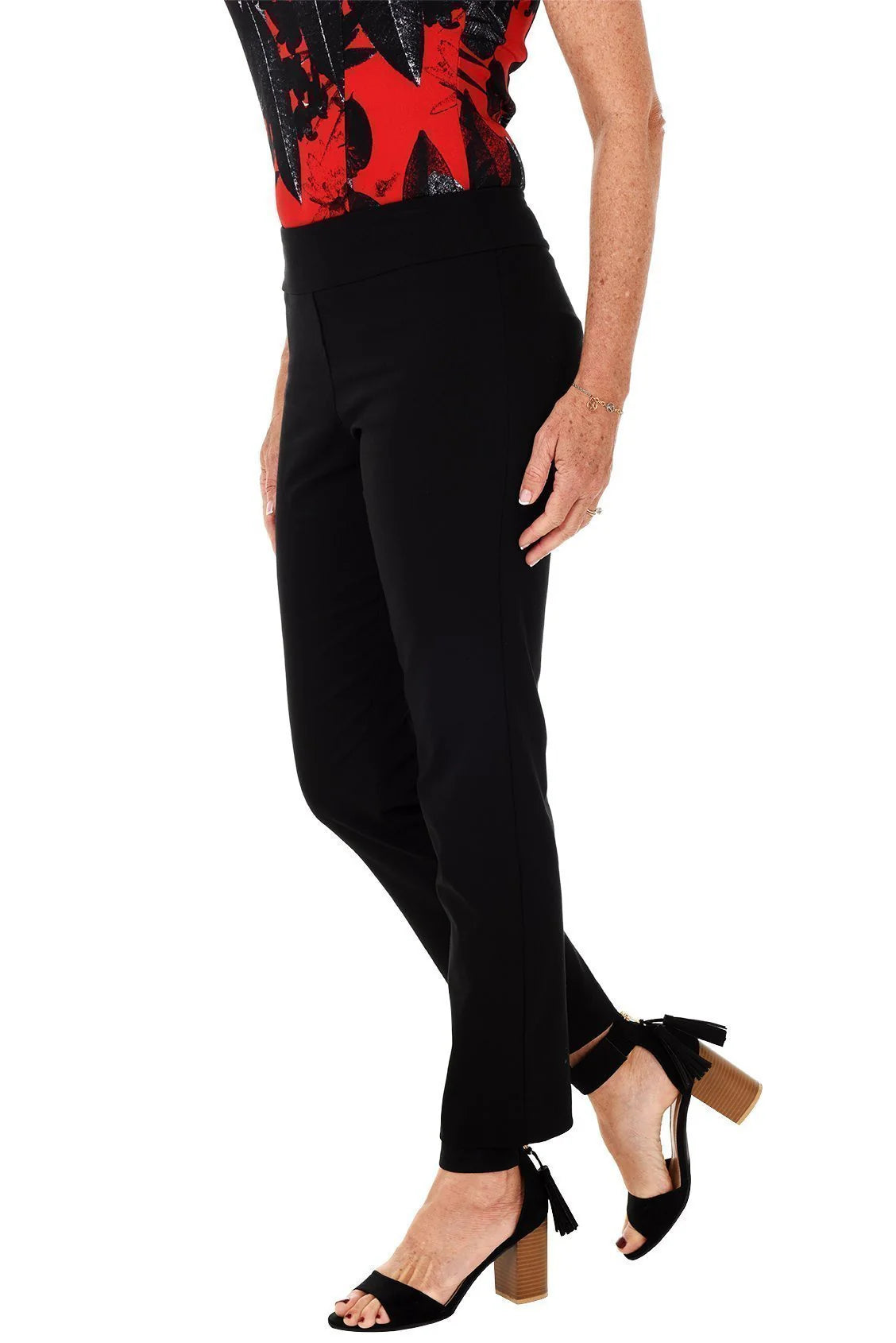 KRAZY LARRY Classic Pull-On Ankle Pant - Black