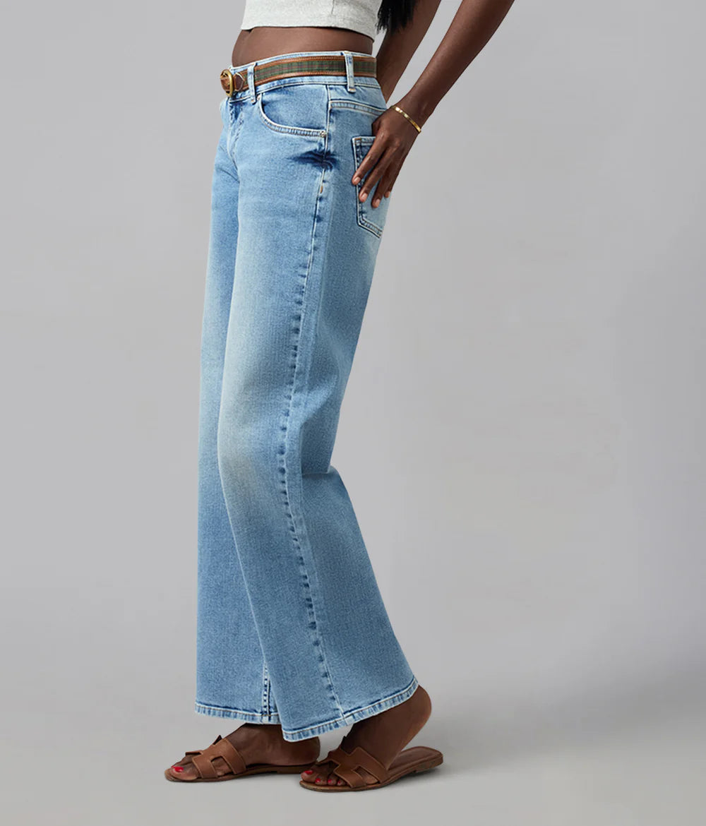 Lola Denim Miro Mid Rise Comfort Straight