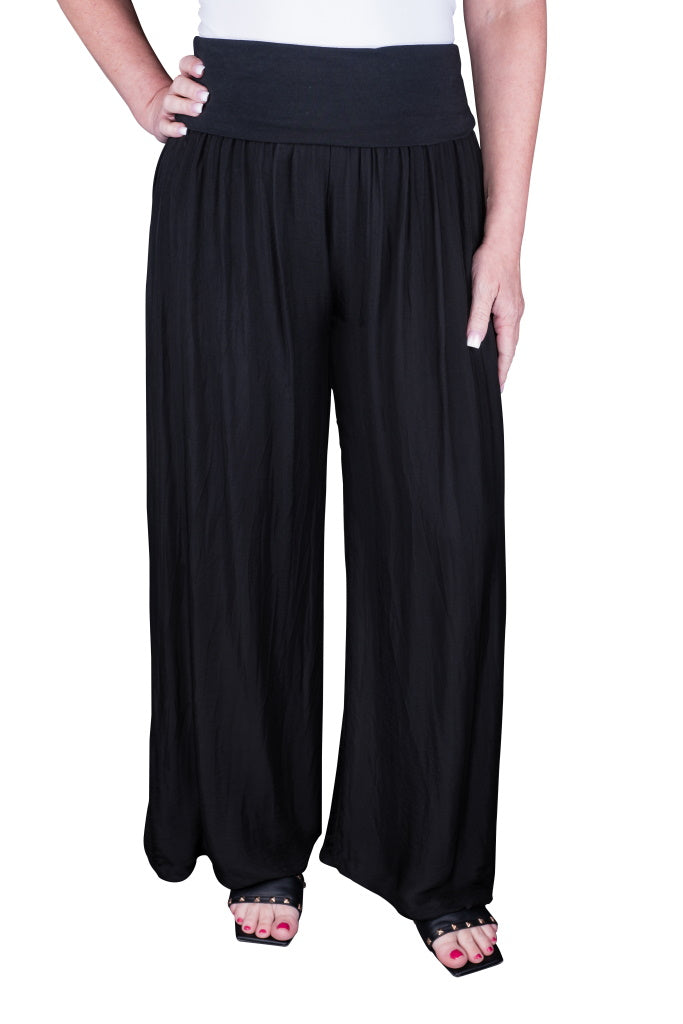 Mercedes Foldover Waist Silk Pant
