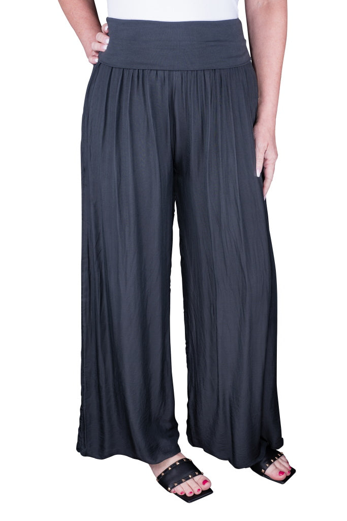 Mercedes Foldover Waist Silk Pant