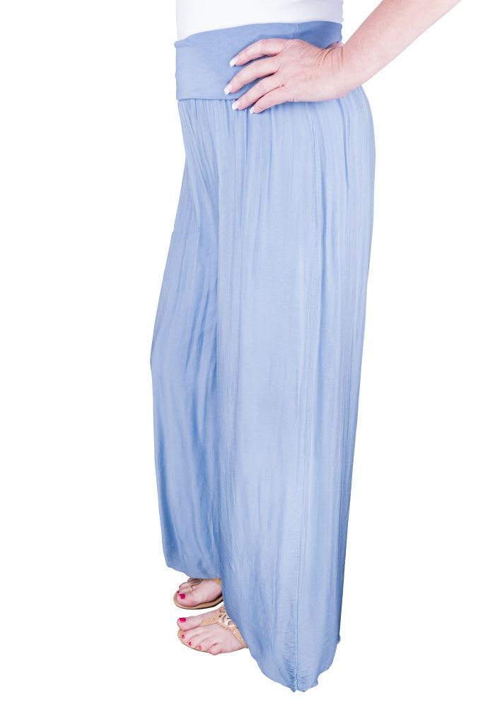 Mercedes Foldover Waist Silk Pant