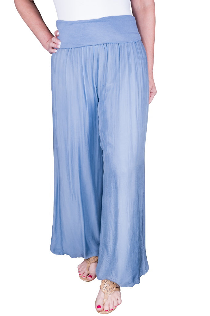 Mercedes Foldover Waist Silk Pant