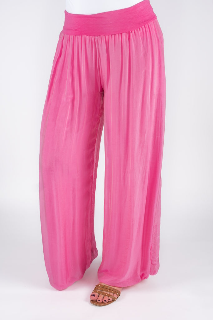 Mercedes Foldover Waist Silk Pant