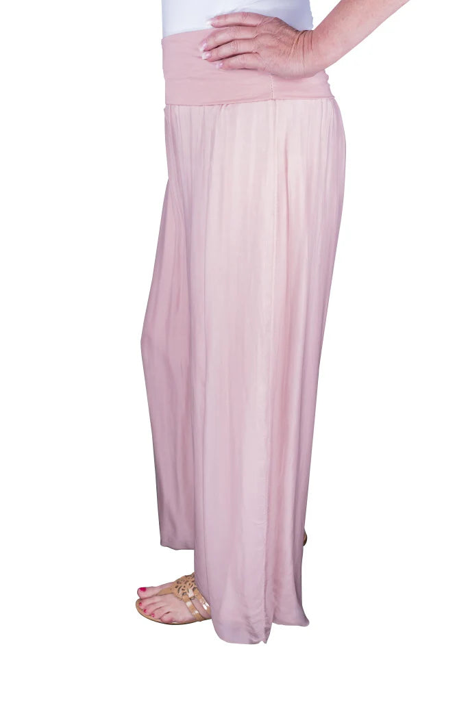 Mercedes Foldover Waist Silk Pant