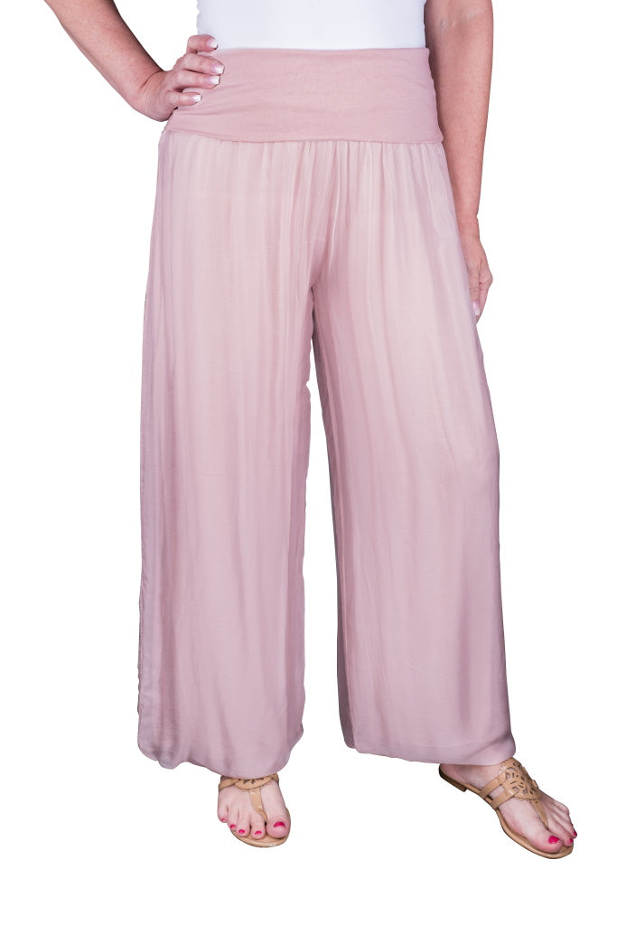 Mercedes Foldover Waist Silk Pant