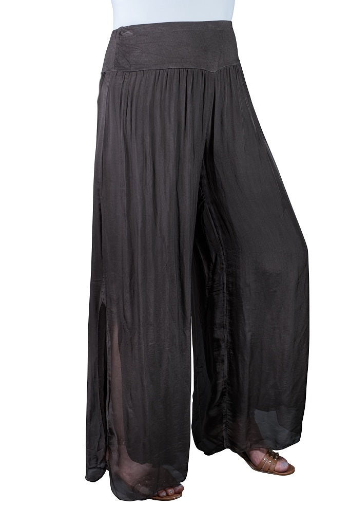 Eva Silk Side Slit Pant