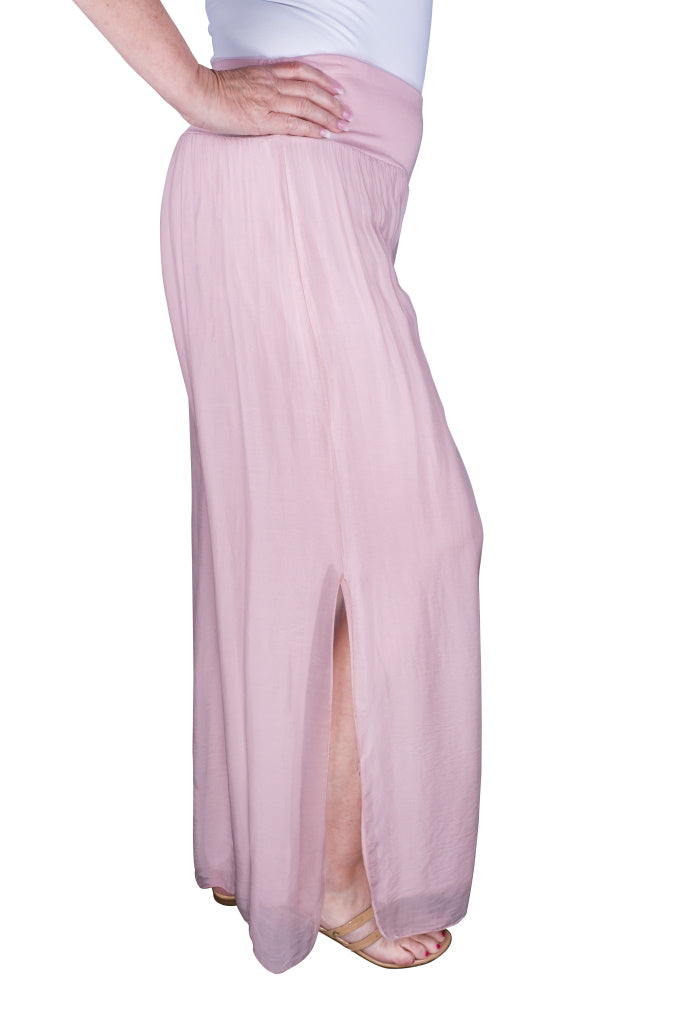 Eva Silk Side Slit Pant