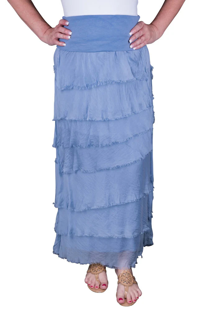 Elisa Silk Ruffle Skirt
