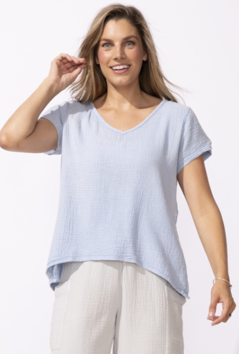 Sunkiss Gauze V-Neck - Hightide