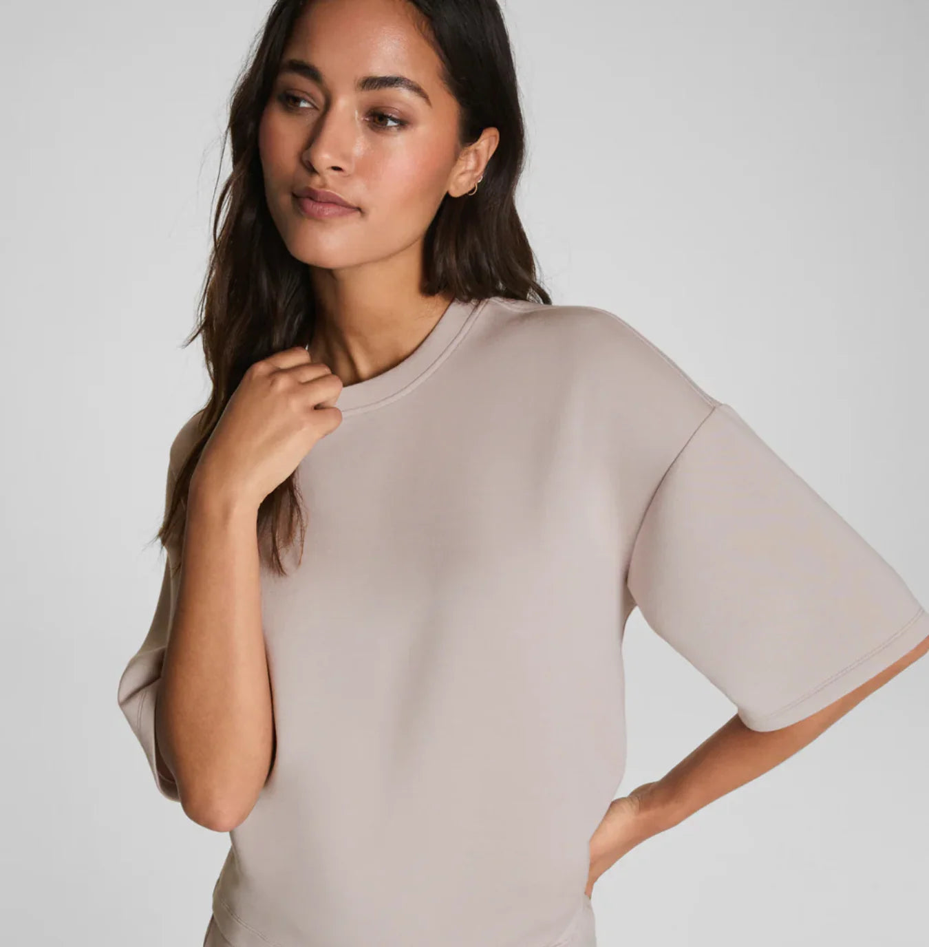 Spanx AirEssential Boxy Tee - French Grey