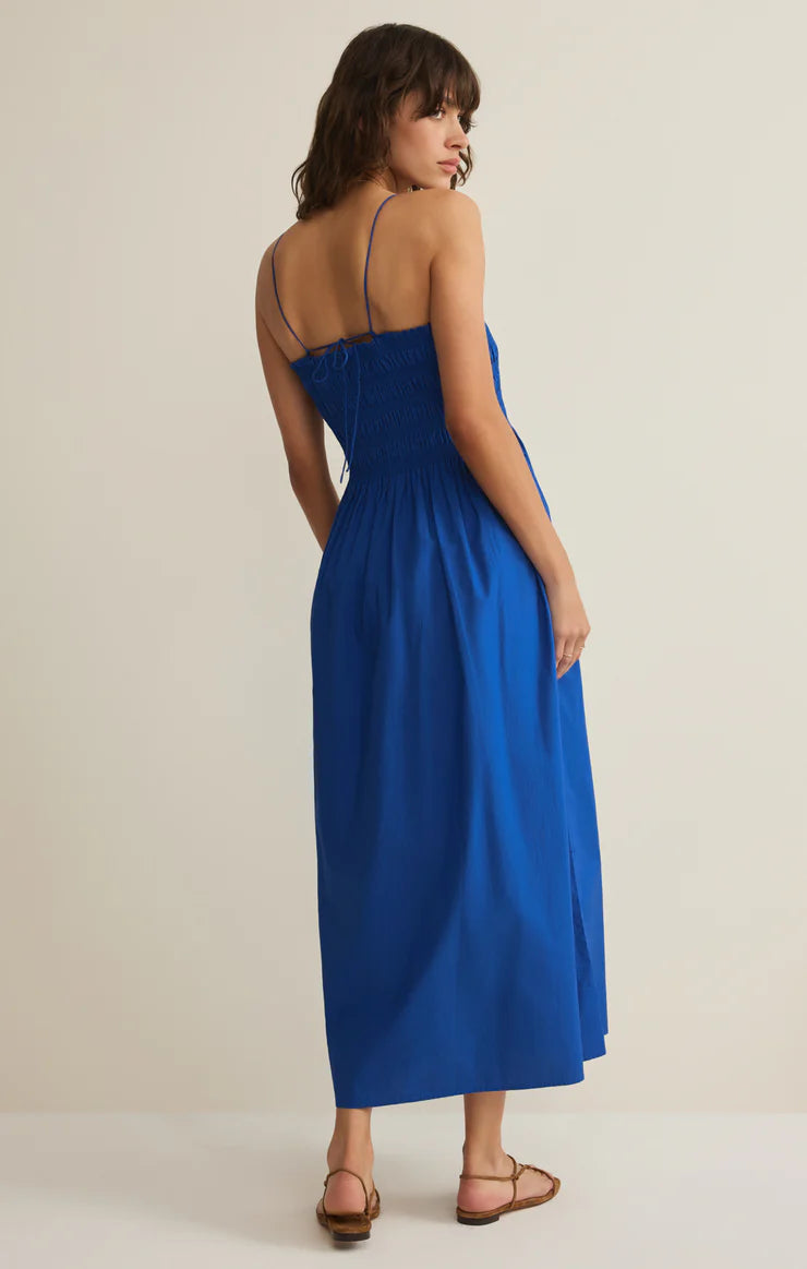 Cornelia Poplin Maxi Dress Nautical Cobalt Blue
