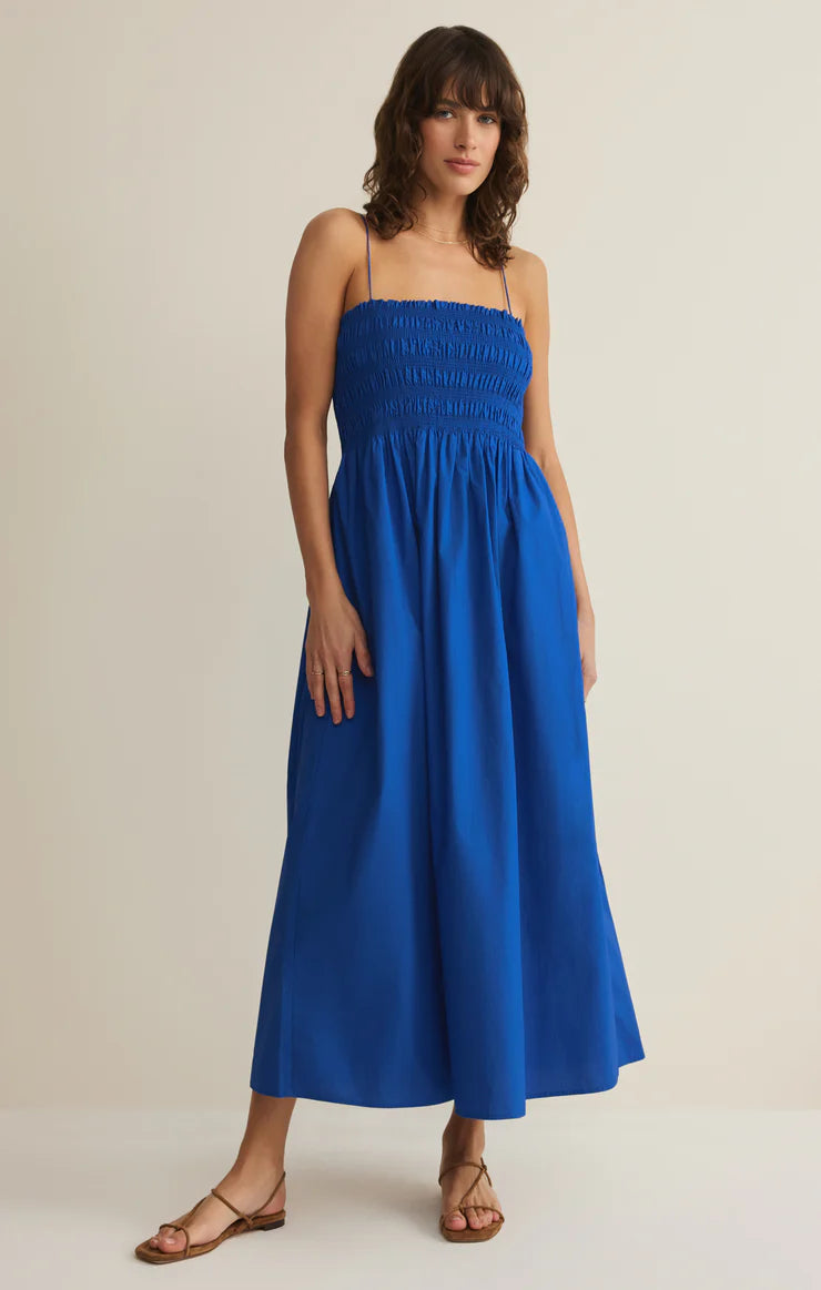 Cornelia Poplin Maxi Dress Nautical Cobalt Blue