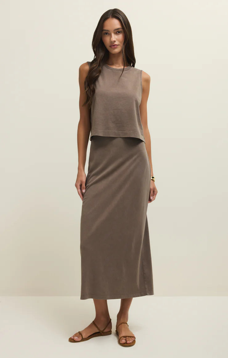 GAIL MIDI SKIRT - Taupe