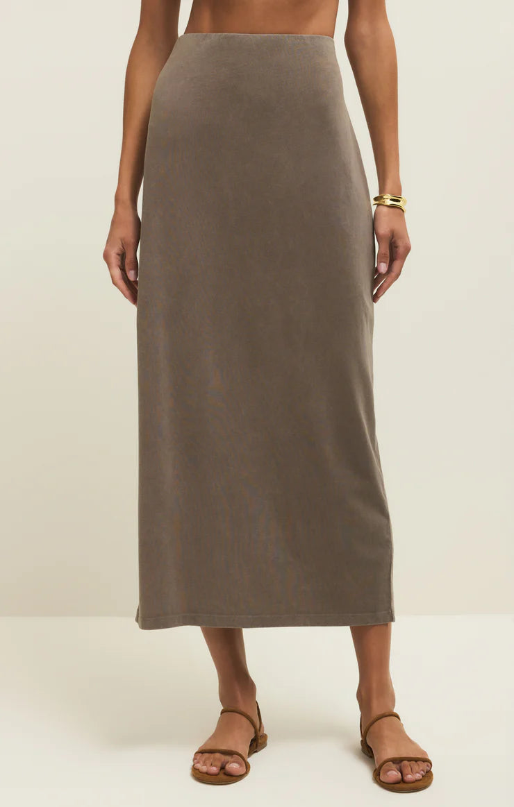 GAIL MIDI SKIRT - Taupe