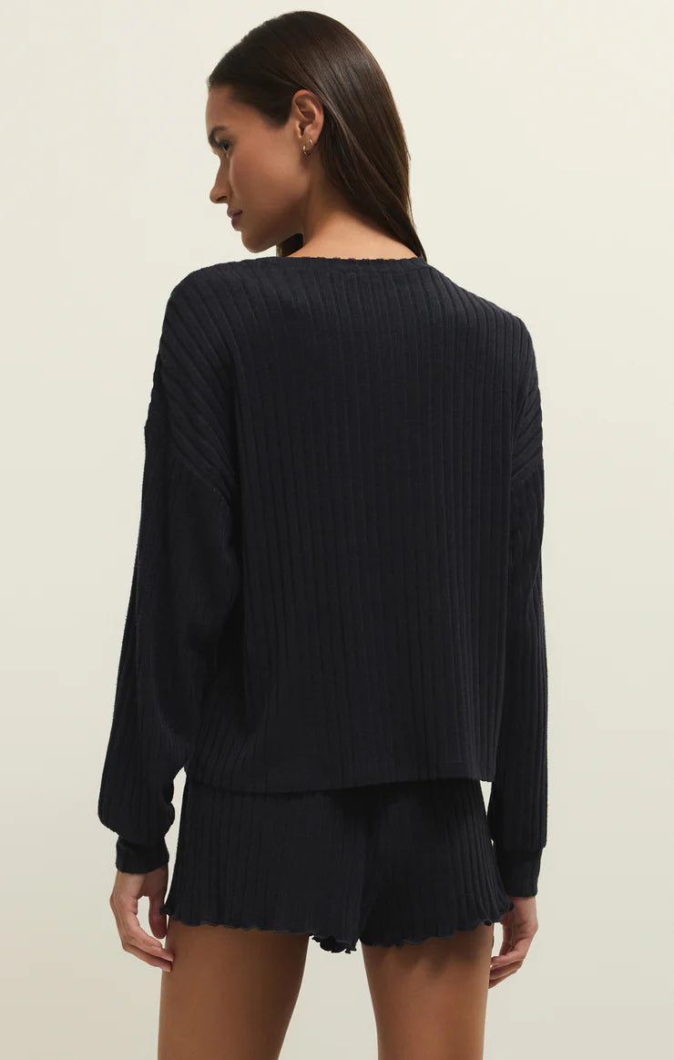 DAYDREAM SILKY RIB LONG SLEEVE TOP