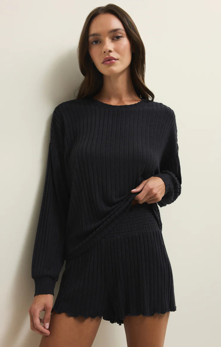 DAYDREAM SILKY RIB LONG SLEEVE TOP