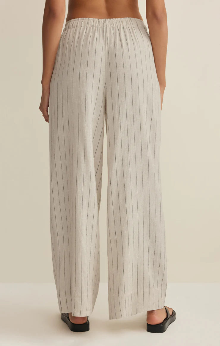 HENRI STRIPED LINEN WIDE LEG PANT