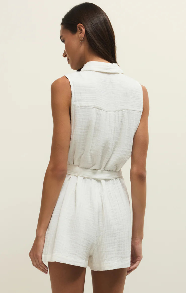 New Light Airy Romper - White