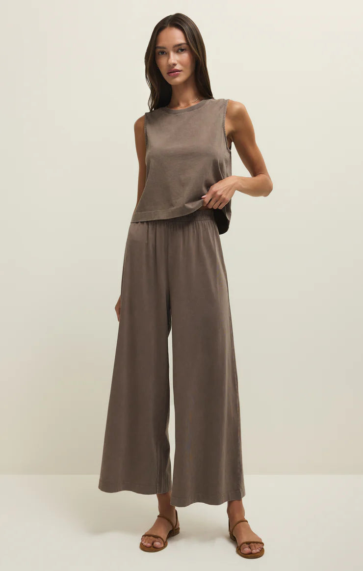 SLOANE COTTON JERSEY TANK - Taupe