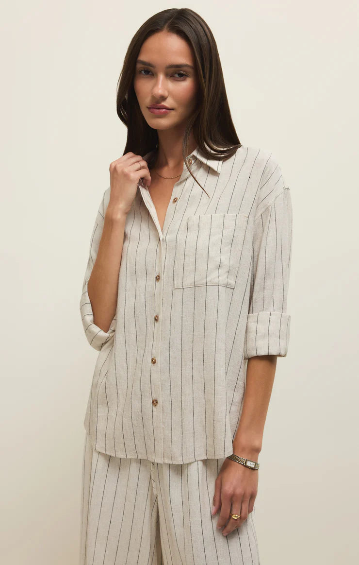ALFIE LINEN BUTTON UP