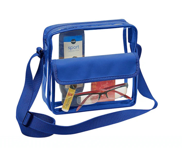 Royal Blue Clear Cross-Body Messenger Shoulder Bag