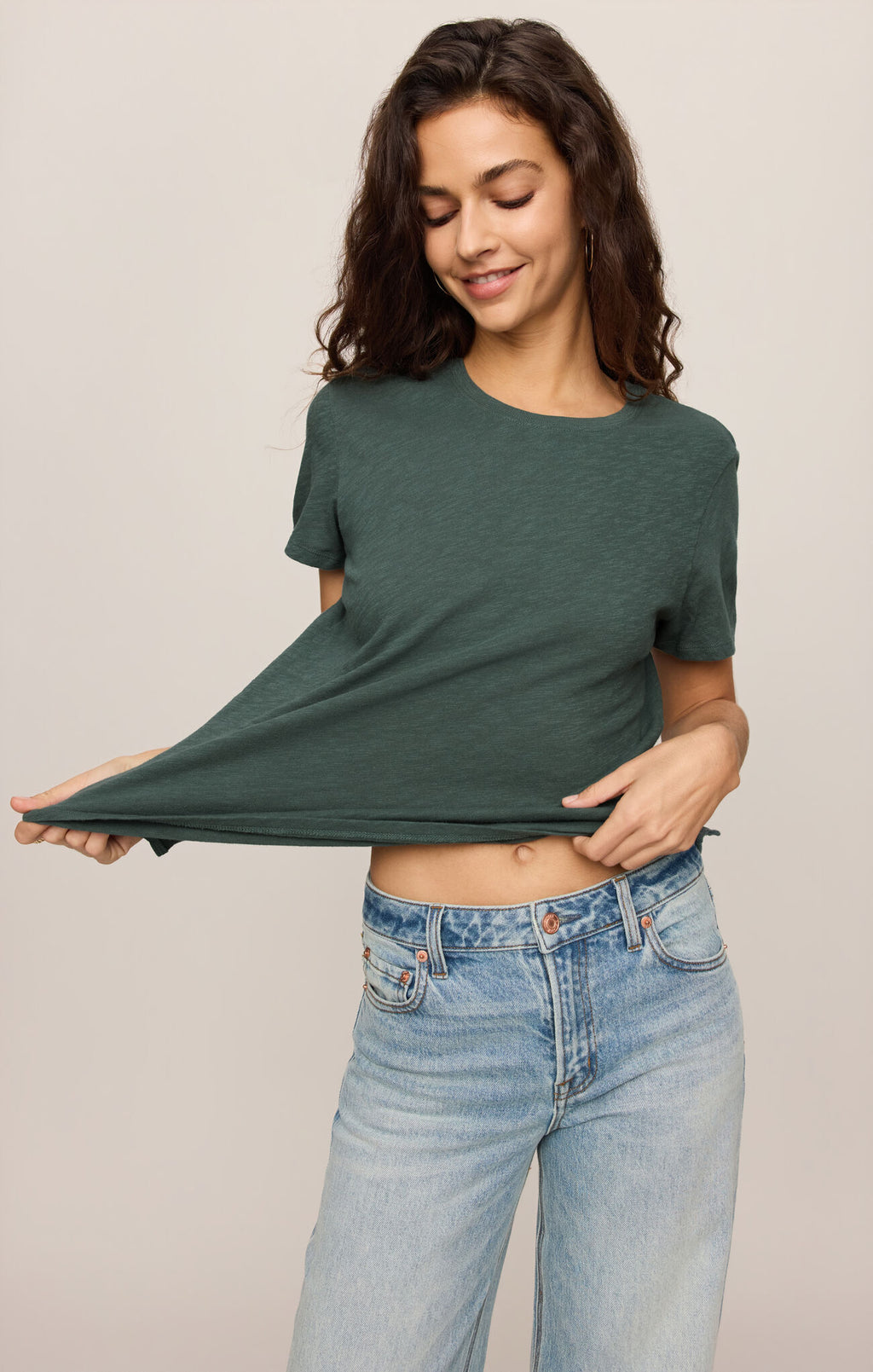 Foundation Slub Tee Emerald Cove