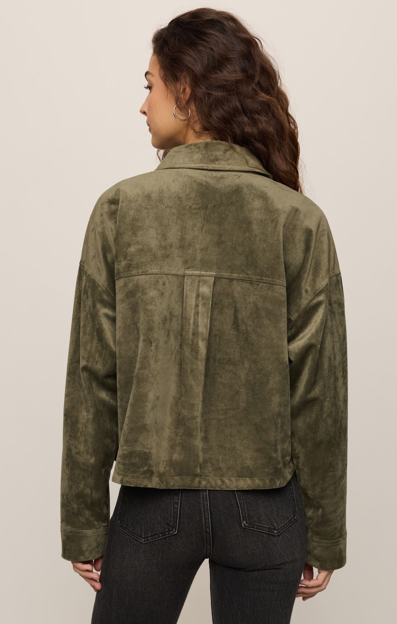 All Day Cropped Suede Jacket