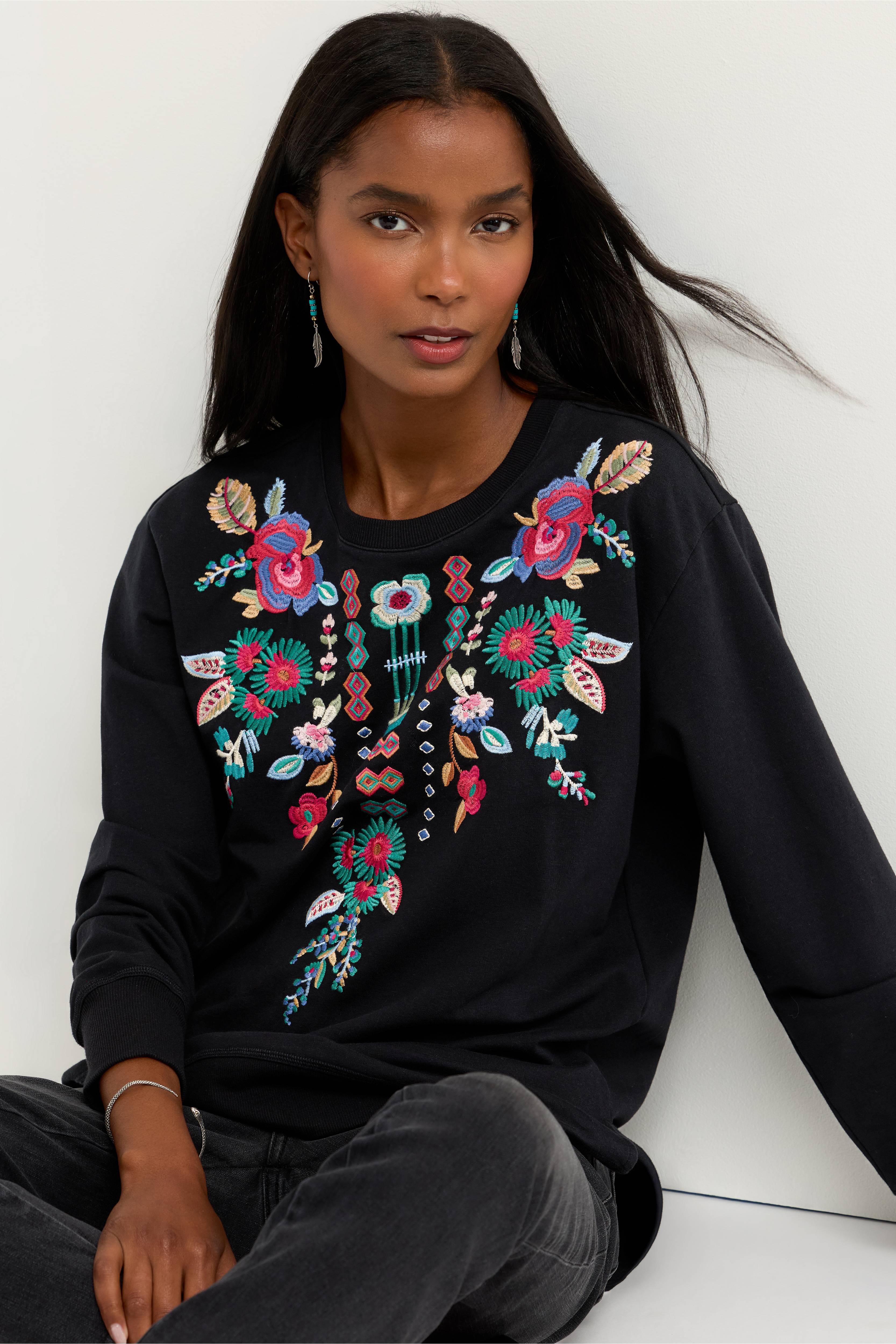 High Low Crew Neck Sweatshirt - Isolei