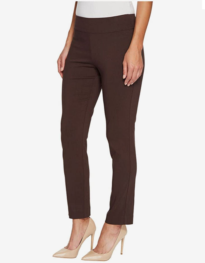KRAZY LARRY Classic Pull-On Ankle Pant - Brown