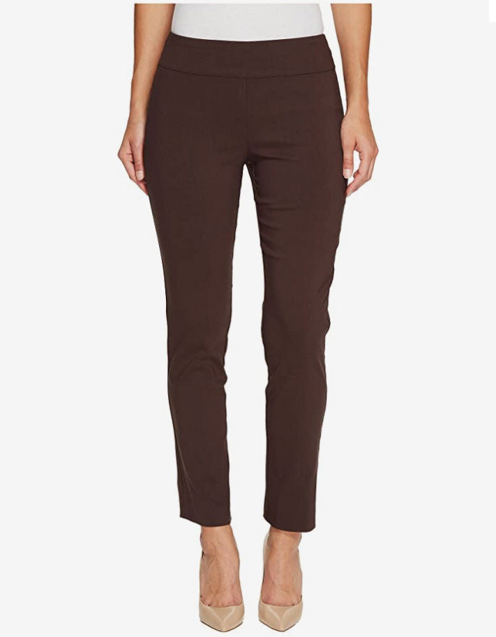 KRAZY LARRY Classic Pull-On Ankle Pant - Brown