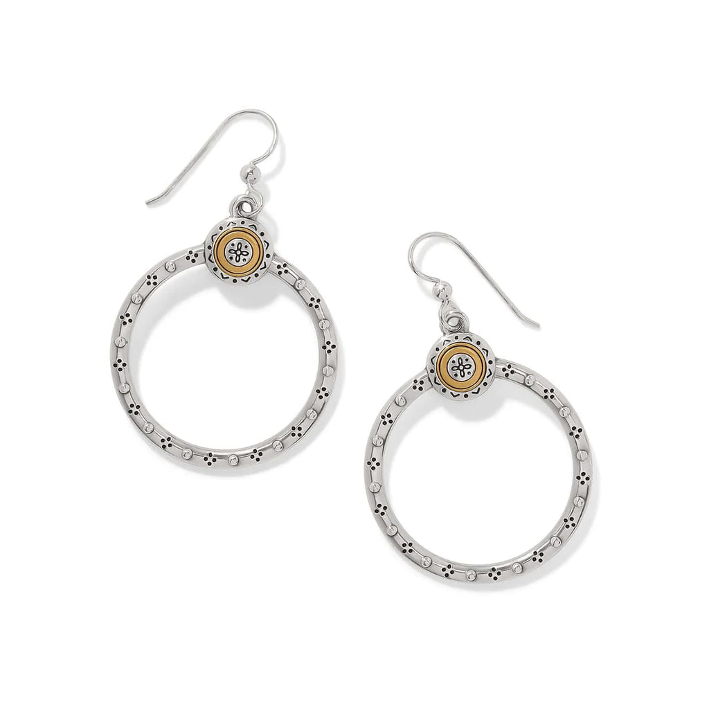 Brighton Mosaic Two Tone French Wire Hoop Earrings