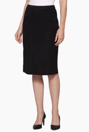 Ming Wang Straight Knit Midi Skirt - Black
