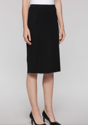 Ming Wang Straight Knit Midi Skirt - Black