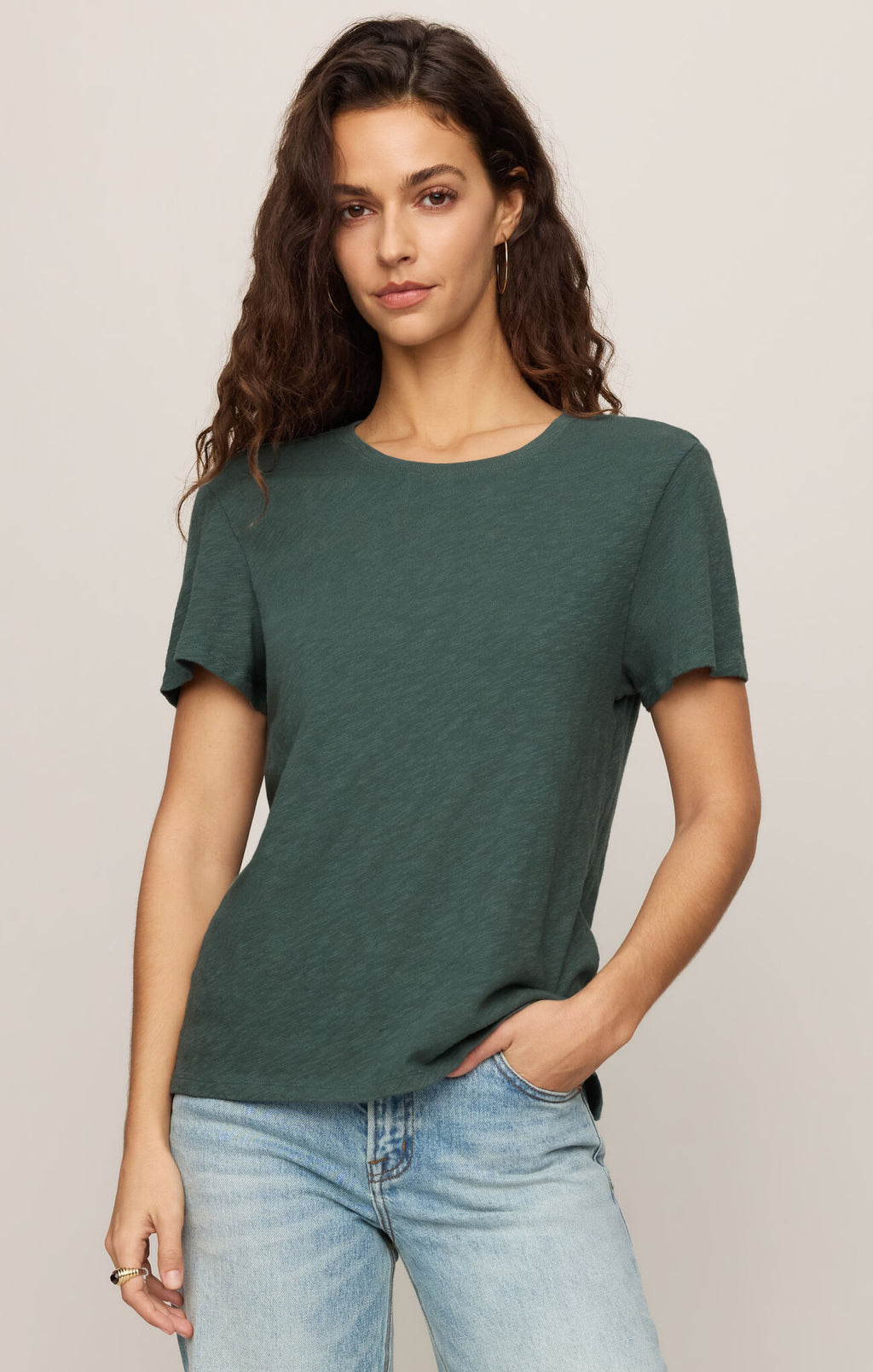 Foundation Slub Tee Emerald Cove