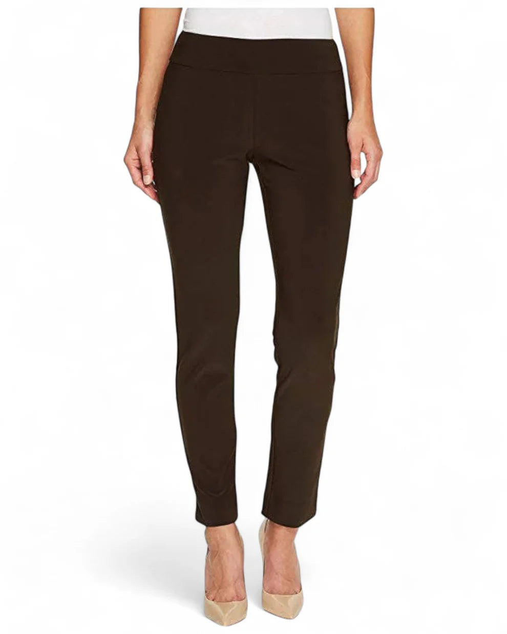 Krazy Larry Microfiber Straight Leg Pant - Brown