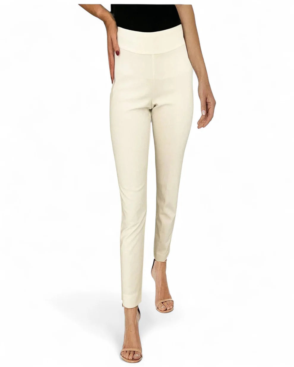 Krazy Larry Microfiber Straight Leg Pant - Cream