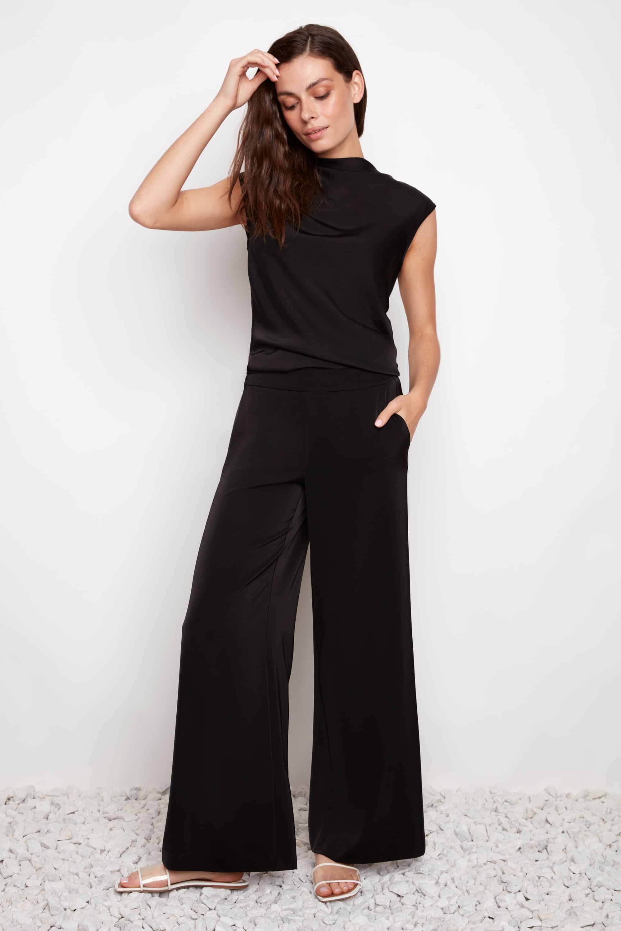 SATIN WIDE-LEG FULL-LENGTH PANT