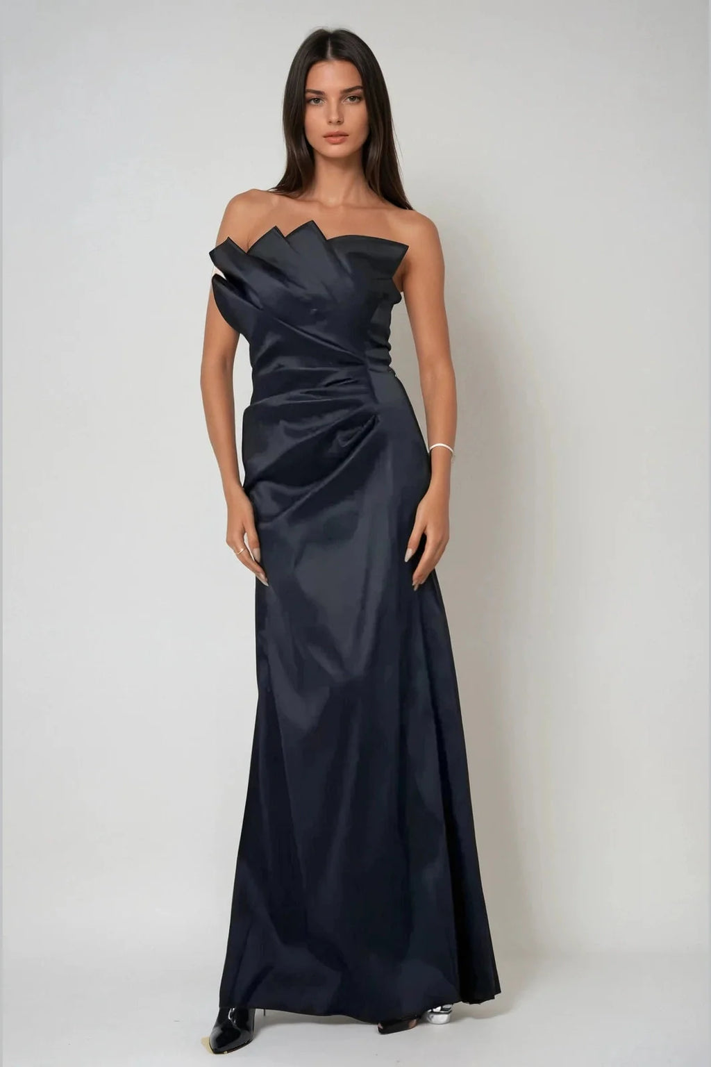 Strapless Fan Gown
