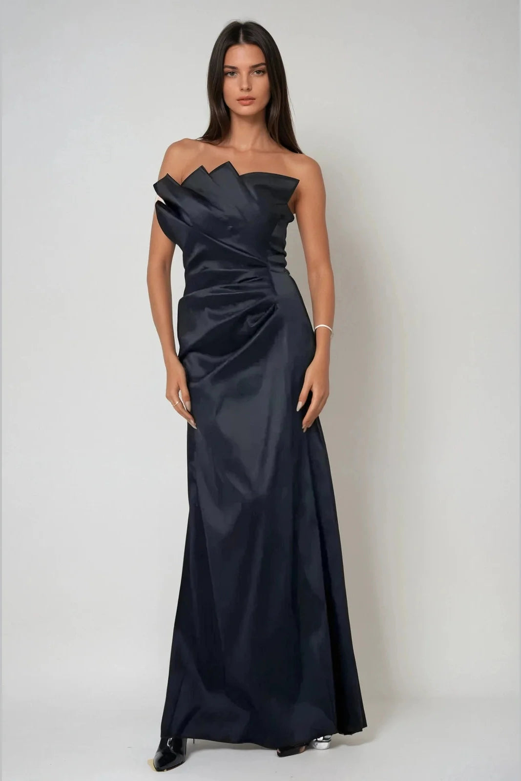 Strapless Fan Gown