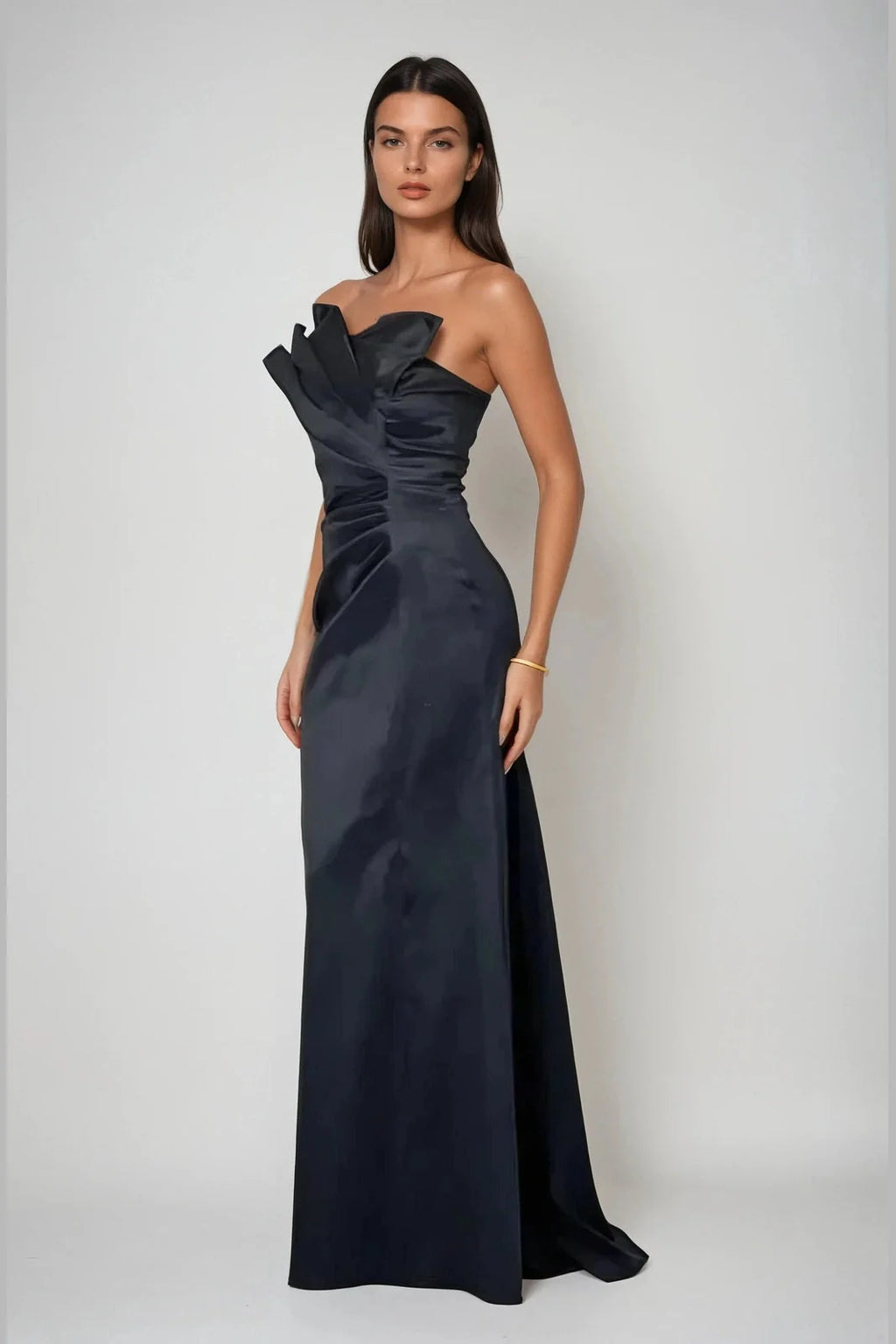 Strapless Fan Gown