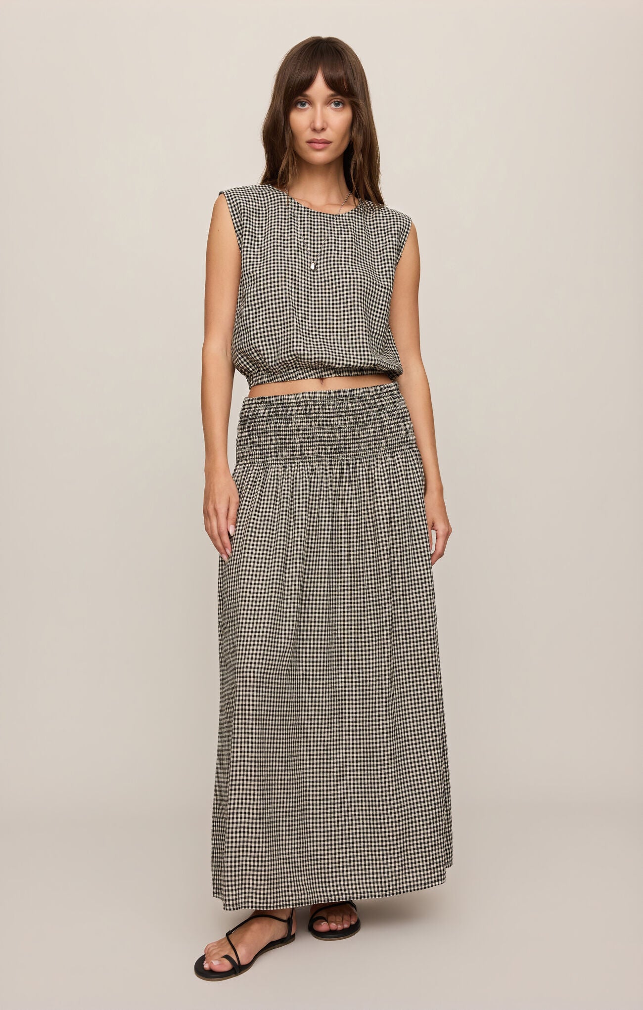 Brooke Gingham Skirt Black
