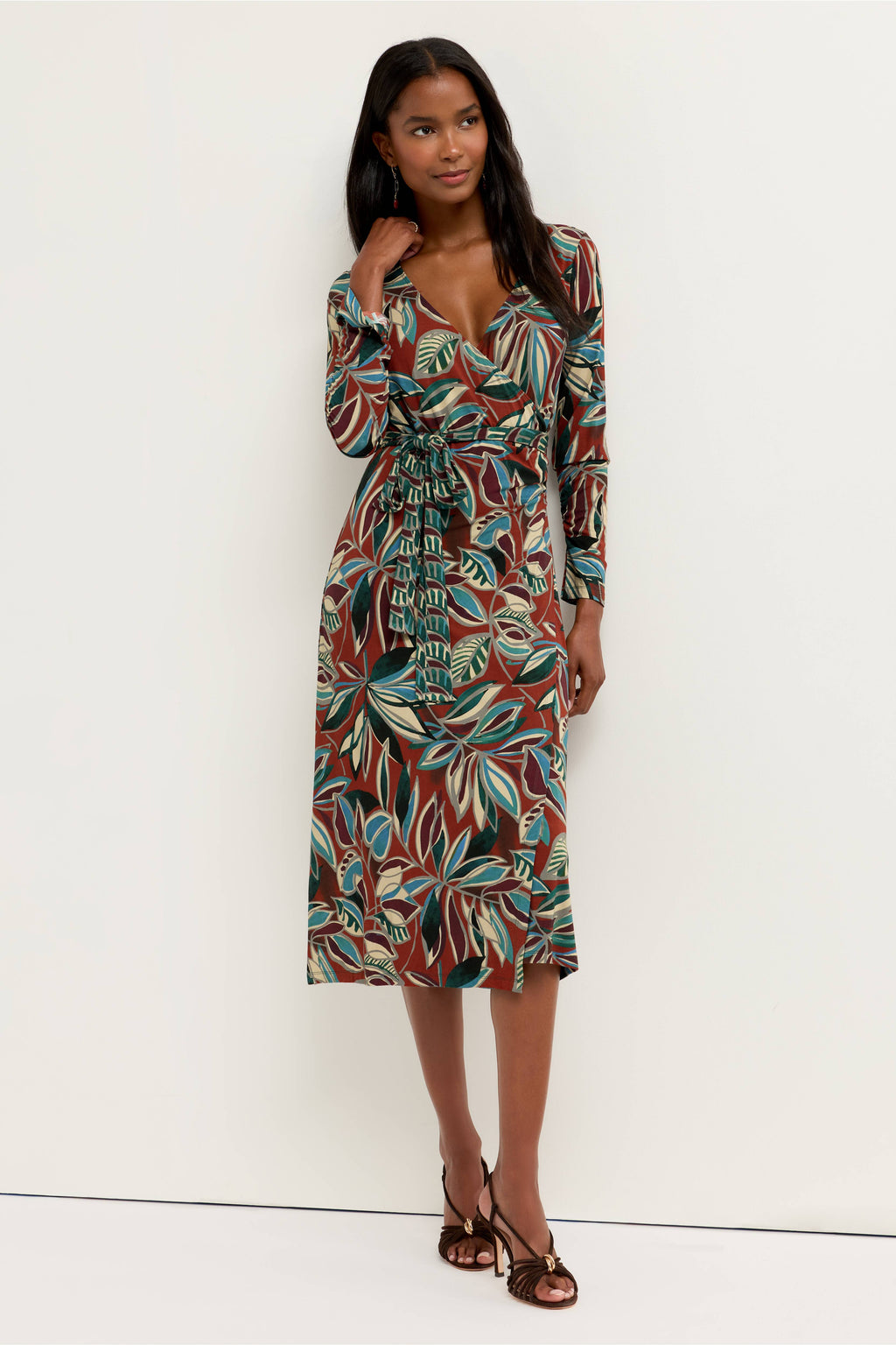 The Janie Favorite Ruched Sleeve Wrap Dress