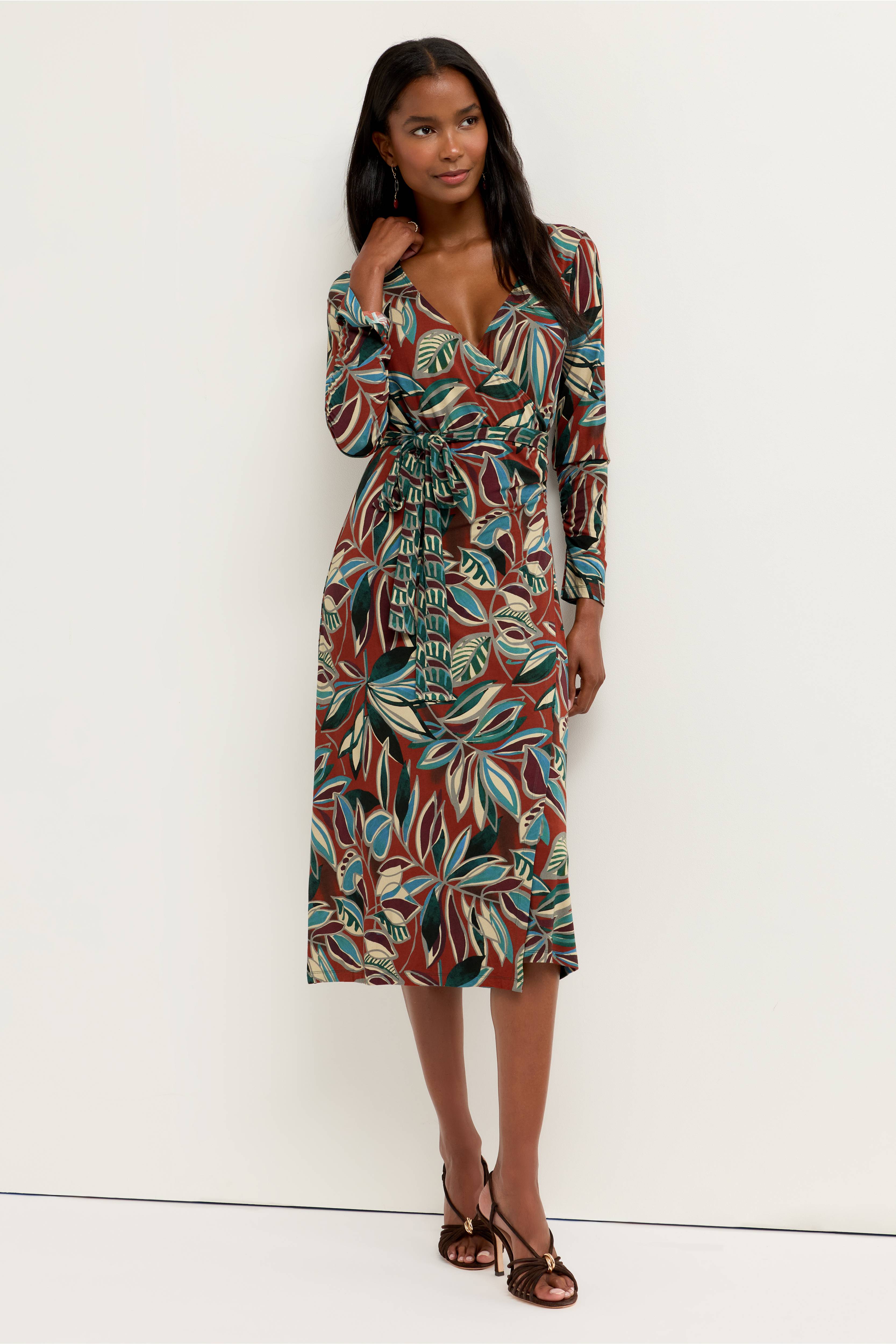The Janie Favorite Ruched Sleeve Wrap Dress