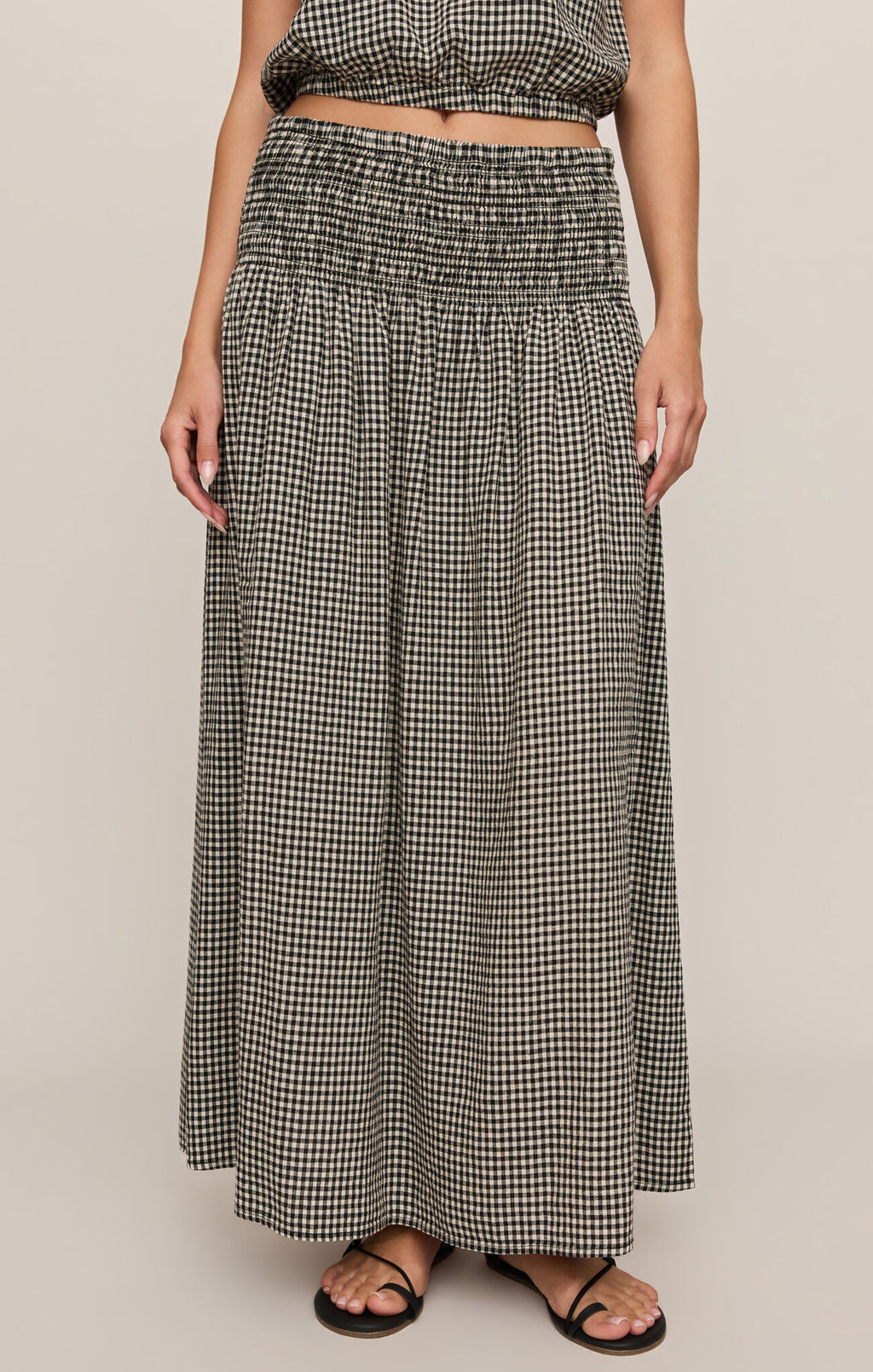 Brooke Gingham Skirt Black