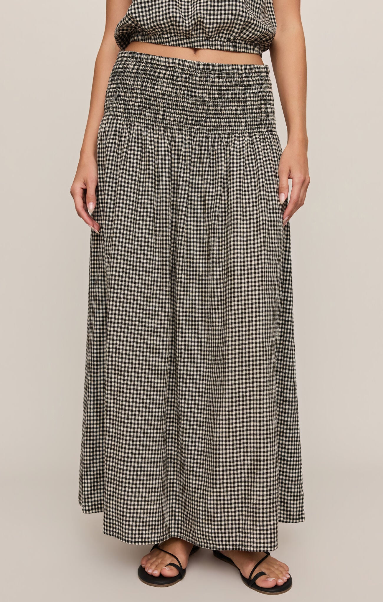 Brooke Gingham Skirt Black