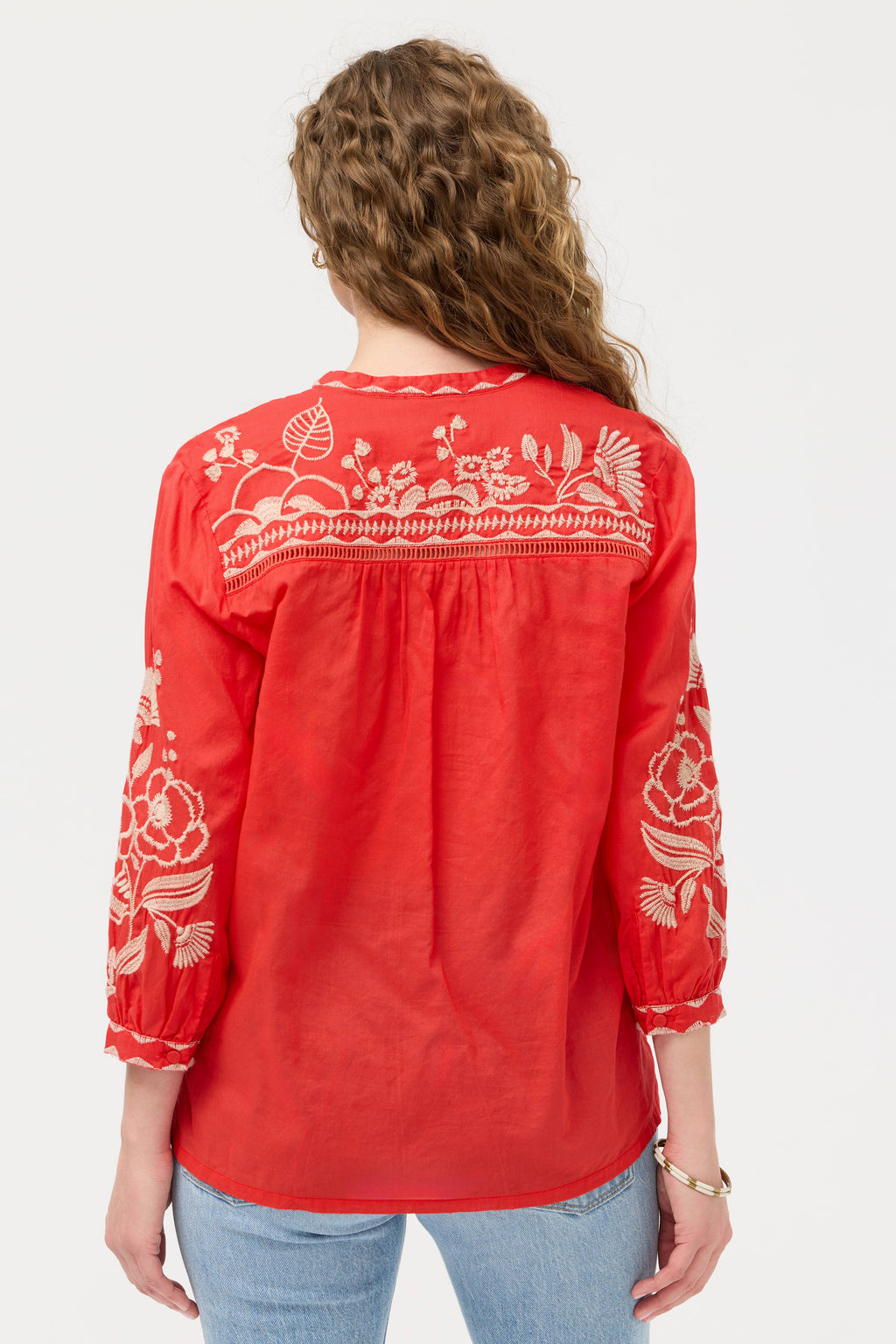 Johnny Was HENLEY YOKE BLOUSE