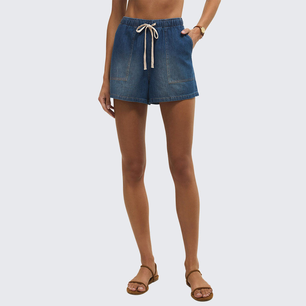 Daycation Denim Utility Shorts - Deep Water